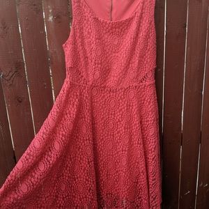 Coral lace dress